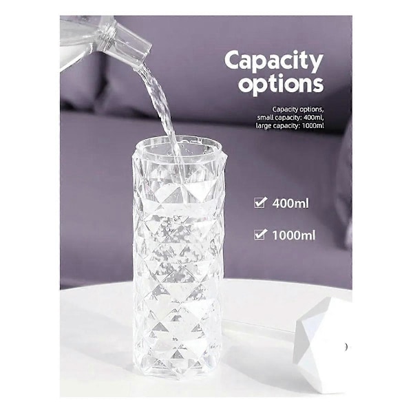 1000ML Färgglad USB Kristall Luftfuktare med Aromaterapi och Luftrening för Sovrum och Skrivbord