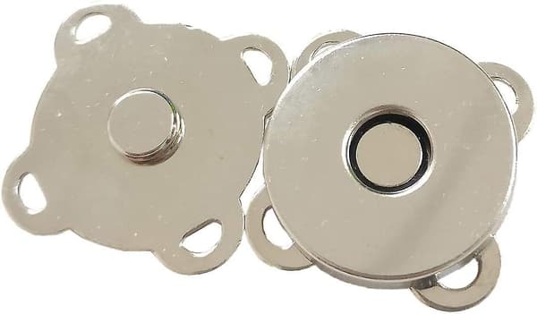 10 Set Sy På Magnetiska Plommonblomsknappar, Tryckknappar, Lås, Perfekt För Väskor Kläder (14mm, Silver)