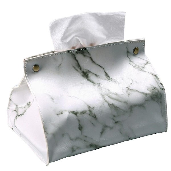 Pvc Läder Marmormönster Tissue Box Fodral, Behållare, Servetthållare, Papperspåse, Kosmetikbox, Förvaringsväska, A