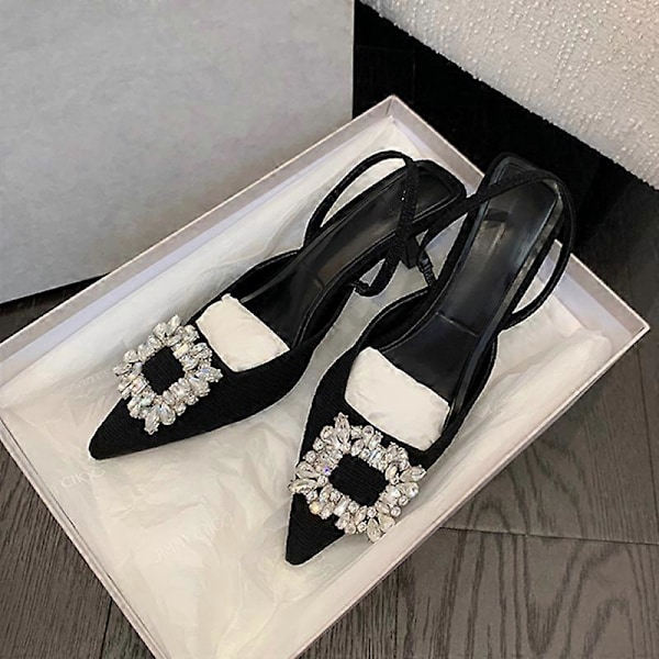 Dame Slingback Stiletter med Spids Tå