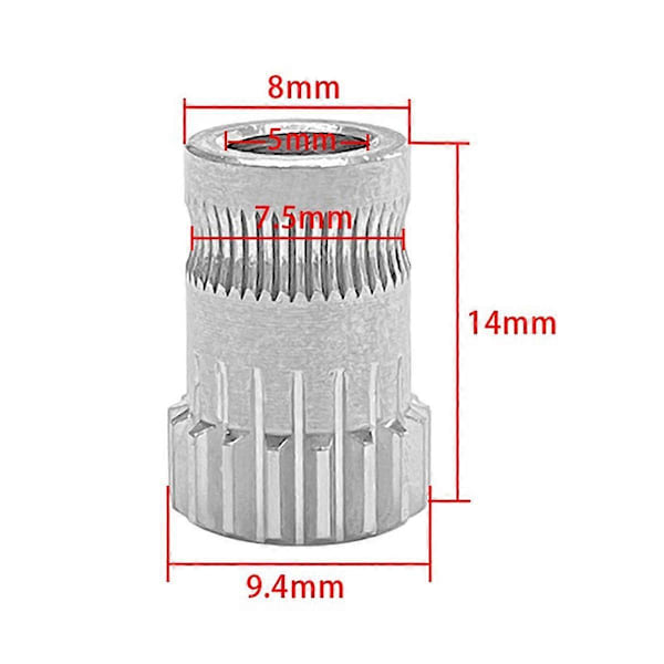 Dual Drive Gear Rustfrit Stål Opgraderings Feed Gear Ekstruder Kit til 3D Printer Dele Rustfrit Stål