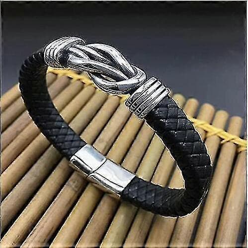 Flätat läderarmband för mor och son - För alltid sammanlänkade