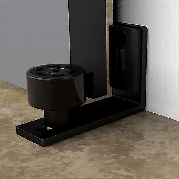 Justerbar guide til skydedør, bundrulle, vægmonteret hardware, sort