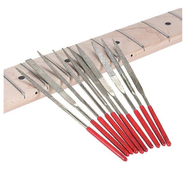 1 Set Gitarrband, Mutter, Sadel, Pickguard Slipning Fil Grupp Set Luthier Reparationsverktyg Silver