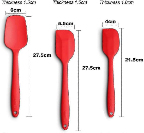 Silikonspatelset med 3 Värmebeständiga Spatlar Non-stick Gummispatel