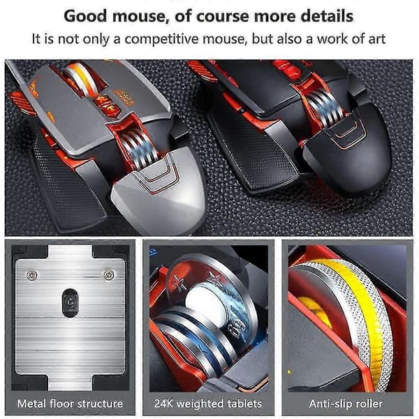 Kablet Gaming Mus Baggrundsbelyst Ergonomisk Mus USB Lysende Kablet Mus