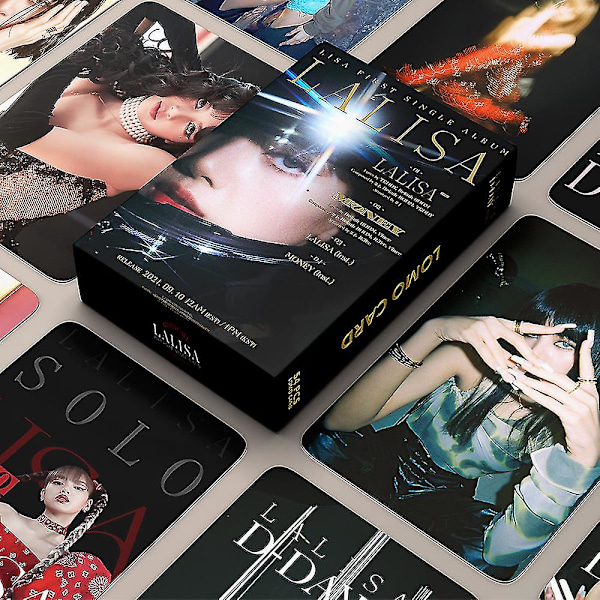 54 st/set Kpop Lisa Solo Album Egentillverkat Papper Lomo Kort Fotokort Affisch Fotokort Lalisa Fotokort Fans Kollektion