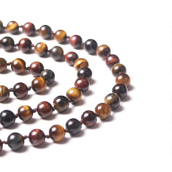 2025 Nytt 108 Mala Pärlhalsband, 8mm Naturlig Sten Tibetanska Böne Pärlor, Yoga Meditations Pärlhalsband, Handgjort