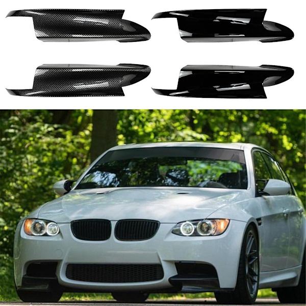 For 3 Series E90 E91 E92 E93 M3 2006-2013 Frontkofanger Læbe Vinkel Diffuser Splitter Spoiler Beskytter Blank Sort