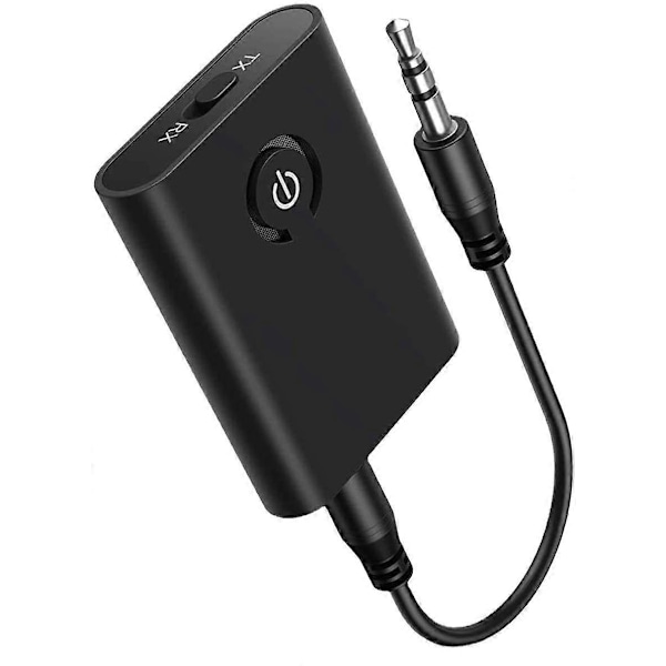 Bluetooth 5.0 Sender/modtager, 2-i-1 Trådløs 3.5mm Lydadapter (aptX Lav Latens, 2 Enheder Samtidigt)