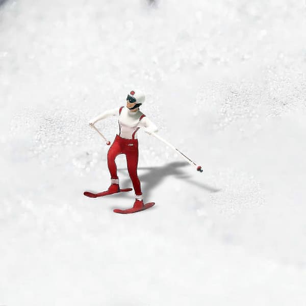 Resin 1/87 Ski Figurer Landskabsfigur Scener Tilbehør Rød