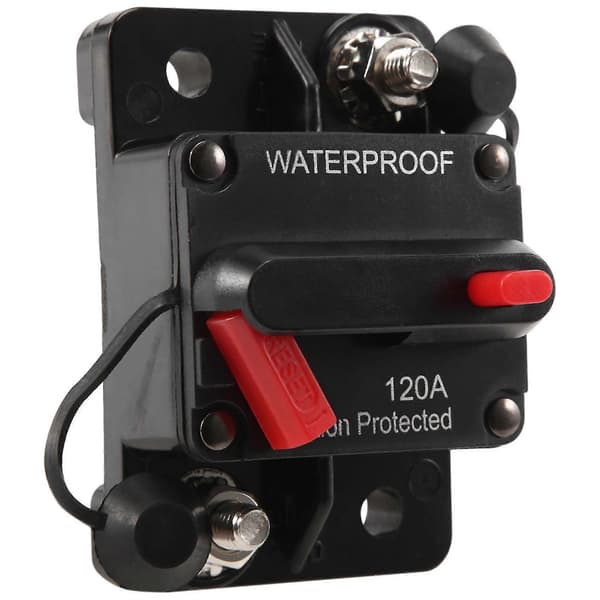 Afbryder med nulstilling, 12V-48V, 120A, til bil, E-trolling, S-båd