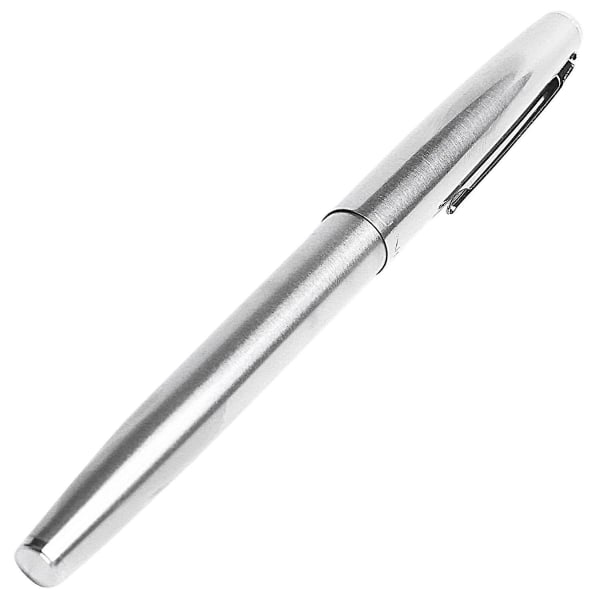 Jinhao 911 Pure Silver Steel Fountain Pen with 0.38mm Extra Fine Nib Smooth Writing Inking Pens for Christmas Gift