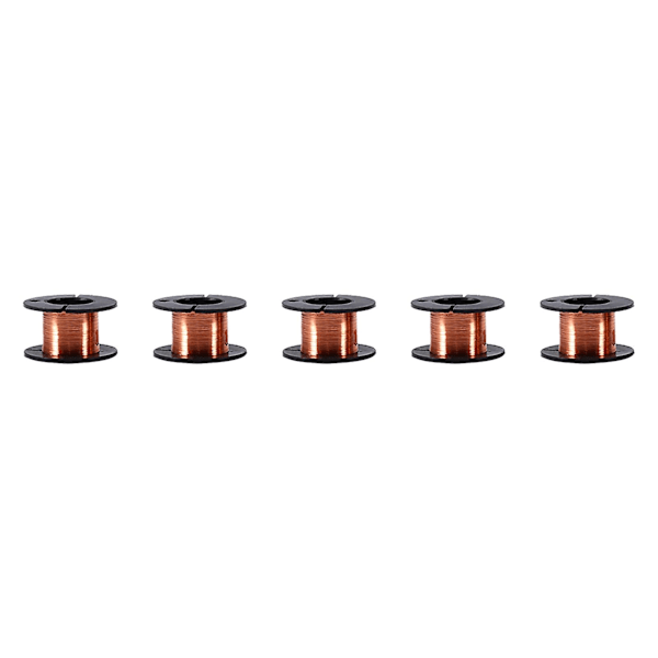 Kobberviklingstråd - 5 stk, 0,1 mm, 12 m længde