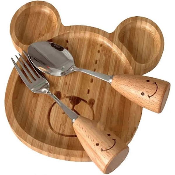 Vacker Charkbricka i Bambu och Bestickset Sötformad Ostbricka Serveringsbricka Återanvändbar Serveringsbräda för Hemmabruk Dinner plate