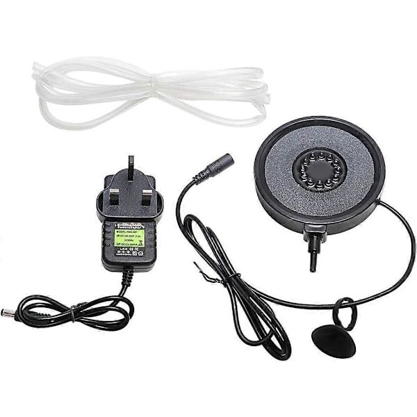 Akvariefisketank Luftgardin Boblesten Disk med 12 Flerfarvede LED'er