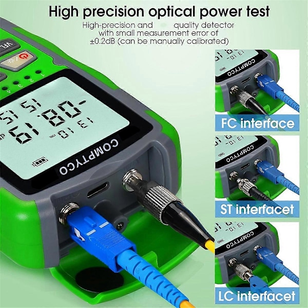 Mini Genopladelig Bærbar Fiberoptisk Kabeltester med RJ45 Netværkstest MC70-VFL 30KM Fiber O