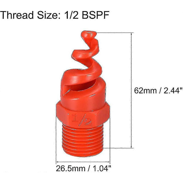 Jubee Spiral Konisk Atomiseringsmunstycke 1/2bspf Pp Sprinkler 10st Set