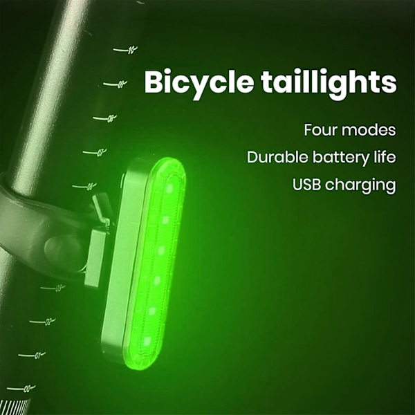 Sykkelbaklys USB-oppladbar ultrasterk LED-lampe sykkeldeler sikkerhetsvarsel avtakbar MTB landeveissykkel blinklys