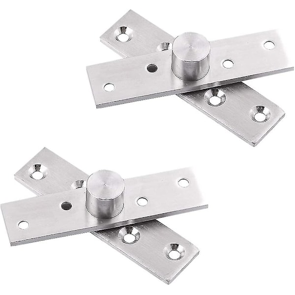 Set Of 2 Stainless Steel 360 Degree Pivot Door Hinges With Fixing Screws 75 X 17mm-YUHAO