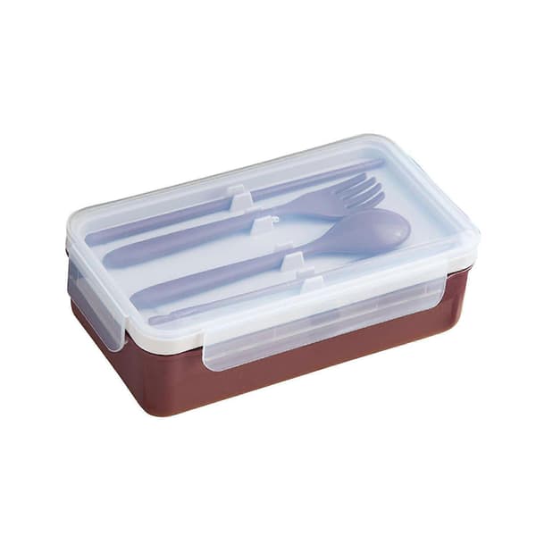 Bento Lunchlåda Plast Lunchlåda Förvaringslåda Mikrovågsugn Uppvärmning Förseglad Värmeisolering Bento Låda Lunchlåda Med Bestick D