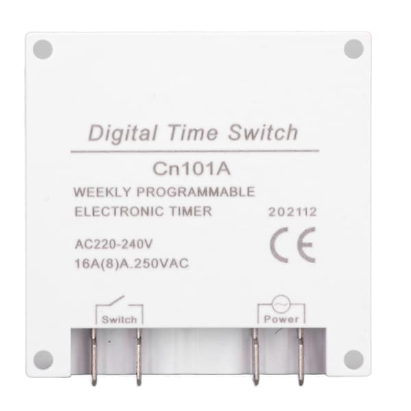 Elektronisk Timer Programmerbar LCD Digital Tidsstyringsrelé Bryter 16 På 16 Av Cn101AAC220-240V