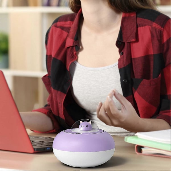 Søte Luftfuktere for Hjemmesoverom 300 ML Mini Luftfuktere med Timer Automatisk Avstenging, 2 Tåkemoduser