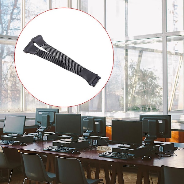 12 cm Mini Emolevä USB 3.0 19/20-nastainen Otsikkopidennysjakaja Kaapelin 1 To 2
