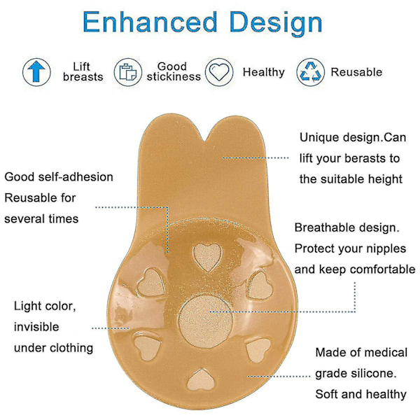 Självhäftande Silikon Osynlig BH Återanvändbar Lyfthållare Hög Kvalitet
