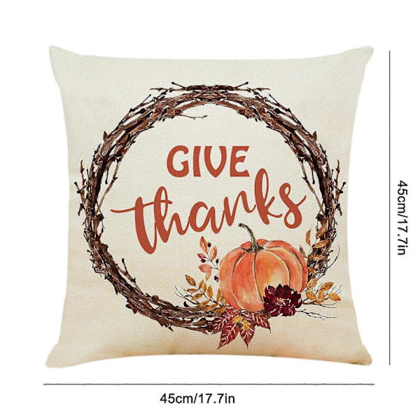 Thanksgiving Pumpa Lattice Heminredning Kudde Örngott