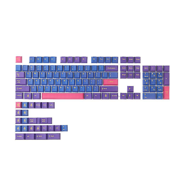 128 st Blomstermönstrade Tangenter Pbt Cherry Profil Standard Sublimeringsprocess Tangenter