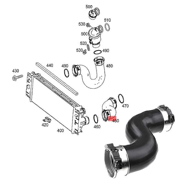 9065283782 Venstre Interkjøler Turbolader Luft Rør 906 Booster Slange for Sprinter