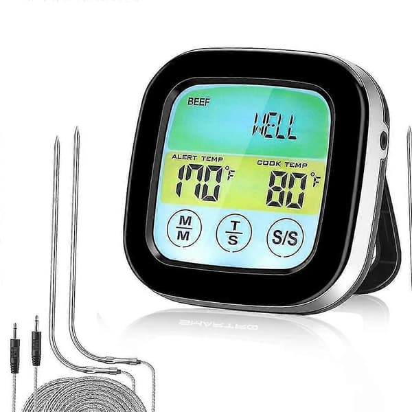Trådløst BBQ Termometer, digitalt Kødtermometer med Dobbelte Prober