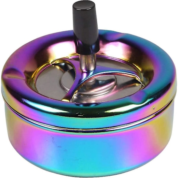 Snurrbar Askkopp med Regnbågsdesign - Flerfärgad - 11cm Diameter