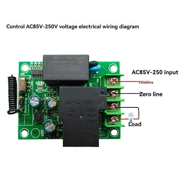 433MHz Universaali Langaton Kaukosäädin Kytkin AC220V Relemoduuli ja 500m Lähetin Valolle