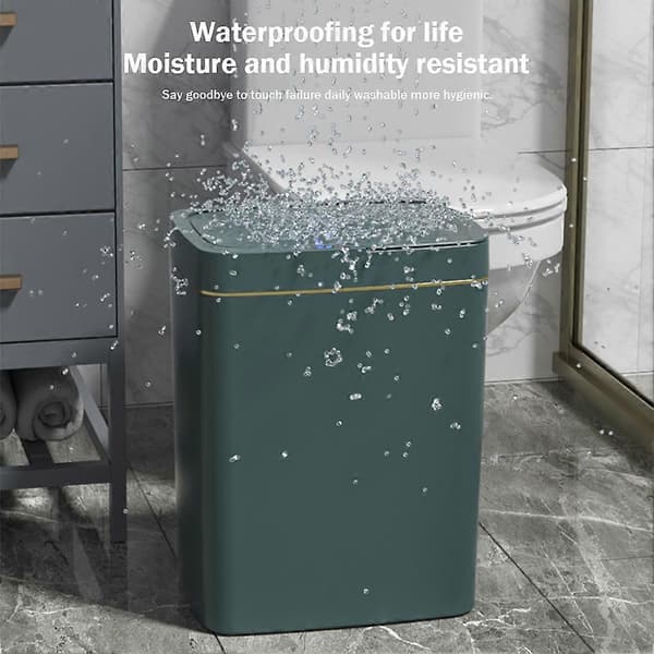 Smart Sensor Soptunna för Badrum Toalett (15L laddning grön gula linjer)