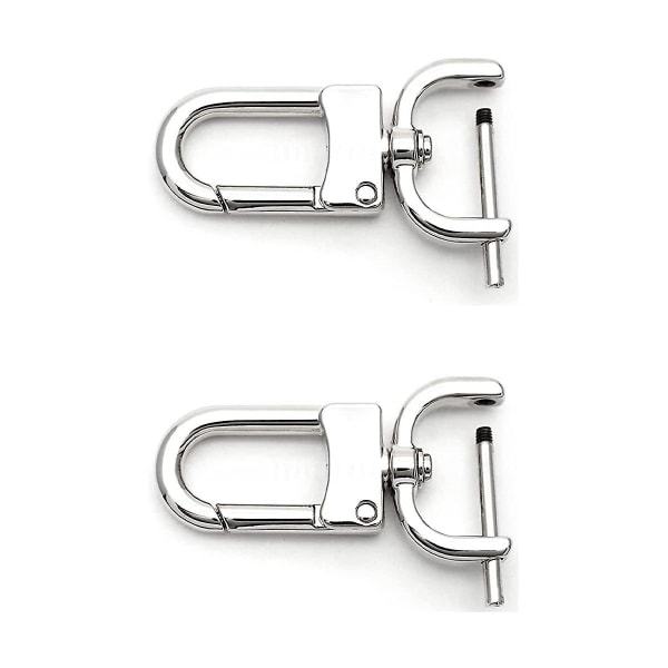 2pcs Removable Snap Hook Swivel Buckle With Screw Rod Bag Strap Hardware Replacement (silver)