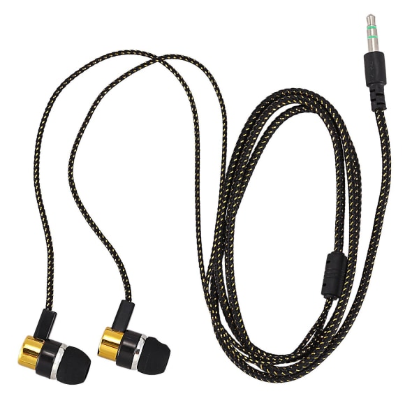 Andoer 1,1 M reflekterande fiberdukslinje Brusisolerande stereo in-ear-hörlurar Hörlurar med 3,5 MM-uttag Standard Golden