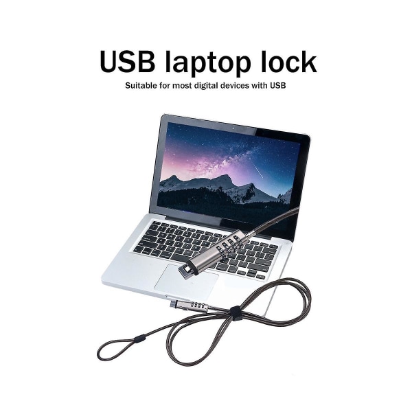 USB-passordlås Datalås Passordbeskyttelse Anti-tyverilås Universal Passordlås for bærbar datamaskin
