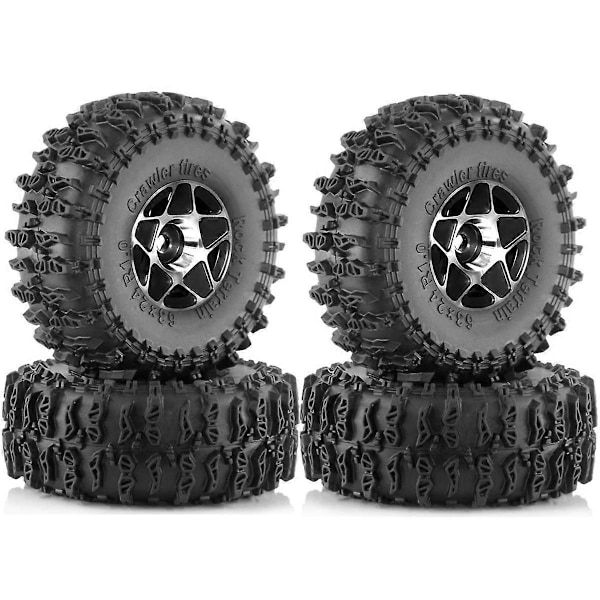 4 stk. 63 mm 1,0 tommer Beadlock Hjul Dæk Sæt til 1 18 1 24 RC Crawler Bil TRX4M SCX24 FCX24 Opgradering Pa