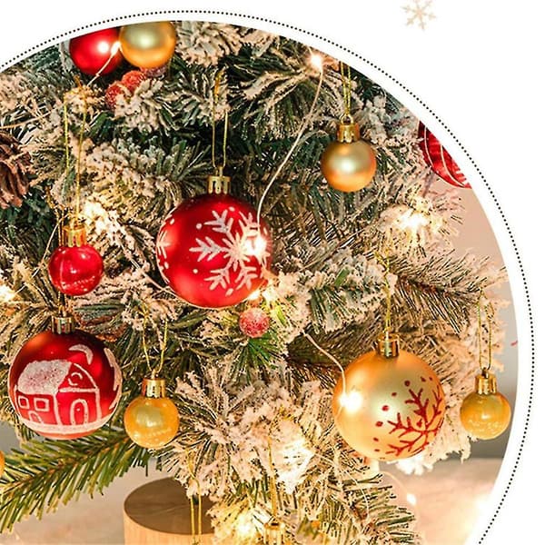44 stk. Julekulepynt Knusesikker Julekuler Skinnende Trykte Dekorative Kuler Juletrepynt, c