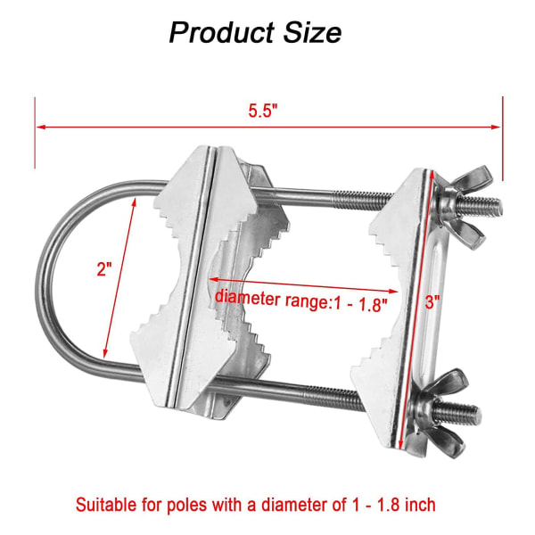 Dobbelt antennemastklemme V kæbeblok med U-bolte Heavy Duty Anti-rust mast til mastmonteringsbeslag