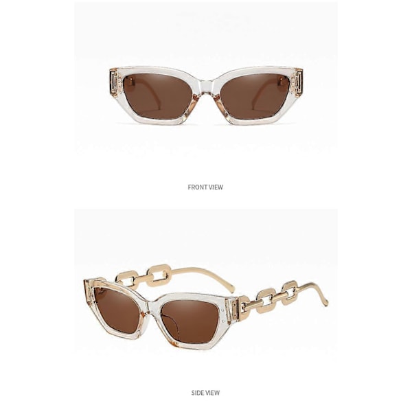 Wekity Högmodiga Metallkedja Arm Flat Top Aviator Solglasögon