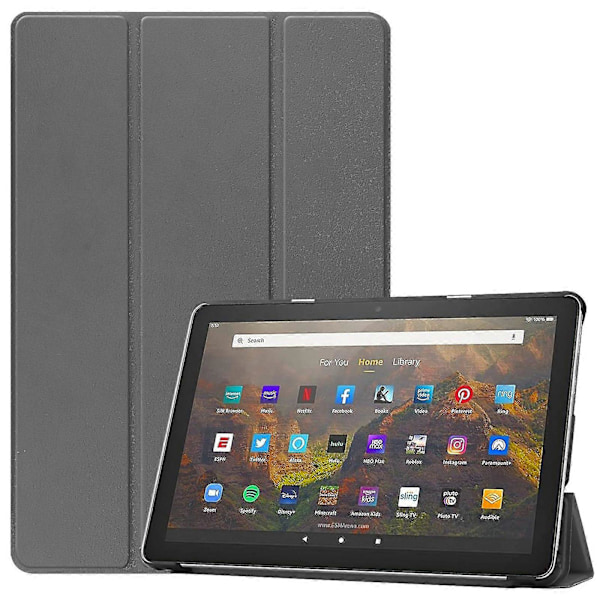 Slankt Smart Læder Cover til Fire HD 10 Tablet (10. generation, 2021)