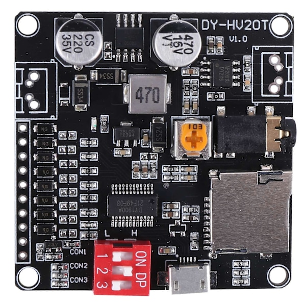 DY-HV20T 12V/24V Strömförsörjning 10W/20W Röstuppspelningsmodul med stöd för Micro-SD-kort MP3-musikspelare