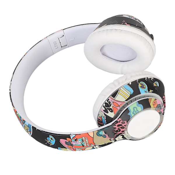 Graffiti Bluetooth -kuulokkeet HiFi Stereo Sisäänrakennettu mikrofoni Tukee muistikorttia Linjatulo Langattomat kuulokkeet RGB-valolla PC:lle