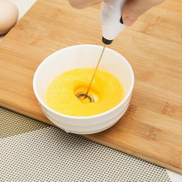 Elektrisk håndmikser for husholdningsbruk, mini, rustfritt stål, elektrisk håndholdt eggvisp for roterende egg, kaffe