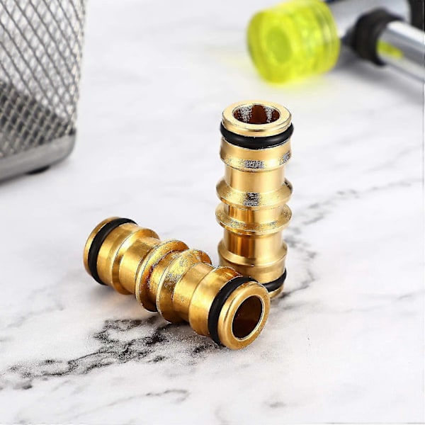 2-pak Messing Havevandslange Fittings Til Havevandslangehane Dobbelt Han Messing