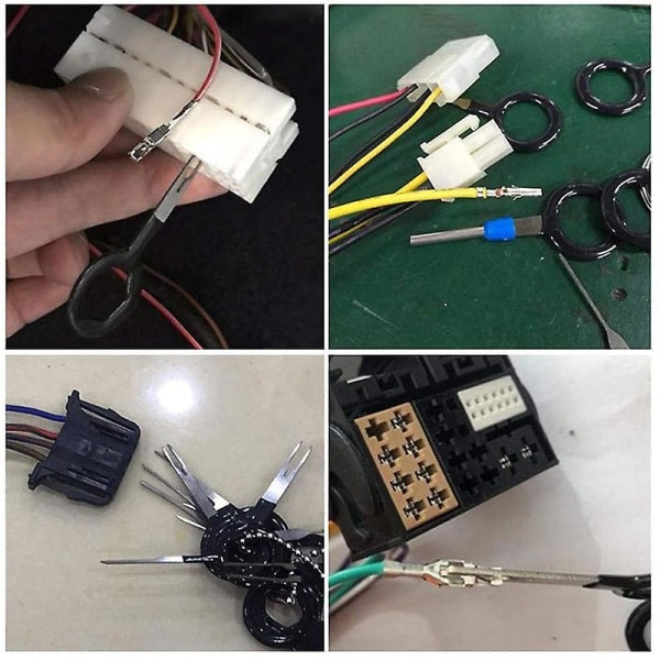 Verktøy for automatisk fjerning av terminaler, elektriske ledninger for biler Pin Extractor Connector Puller Kit, depinner også