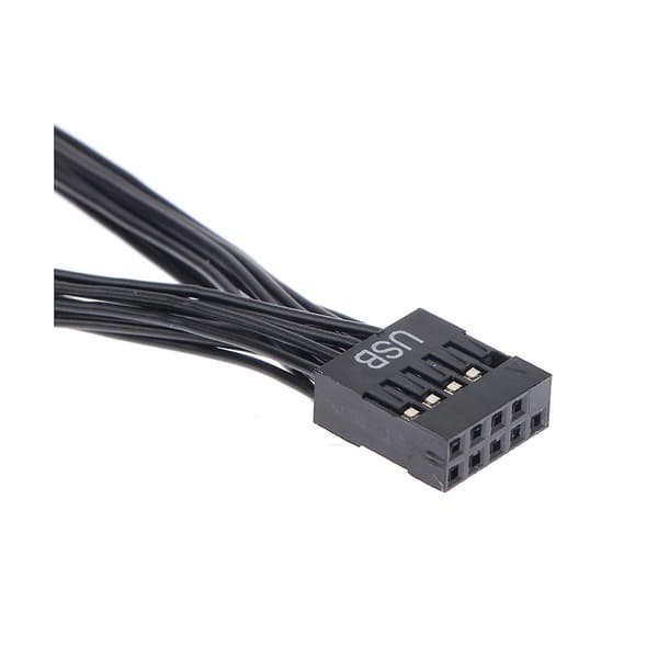 2 st dator moderkort USB förlängningskabel 9 stift 1 hona till 2 hane Y splitter ljud HD förlängning